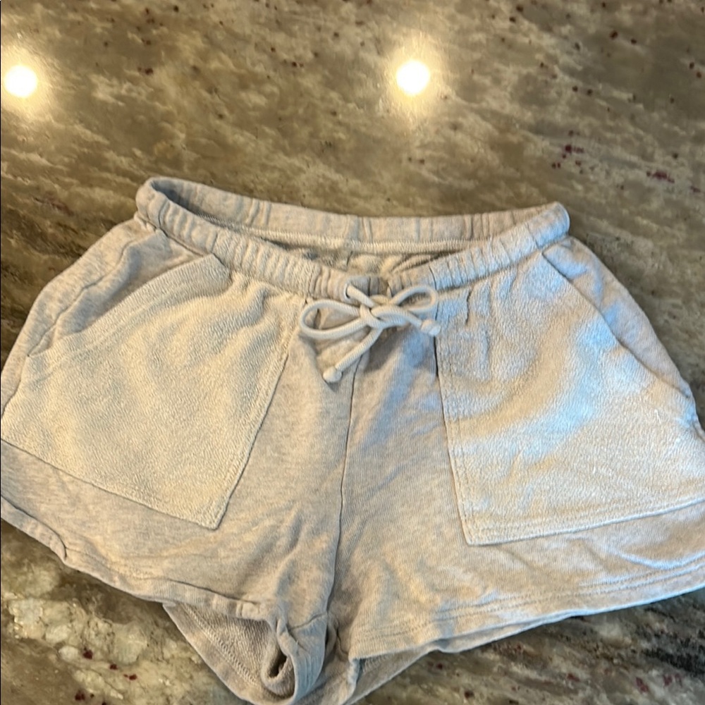 Aerie Gray Athletic Shorts with Elastic Waistband